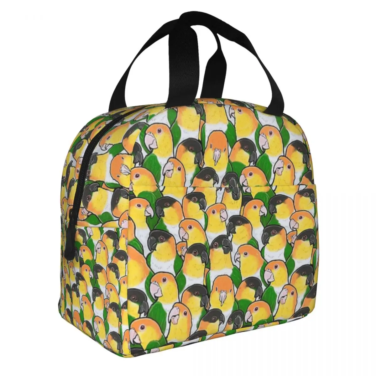 Caique Parrots Lunch Bento Bags Portable Aluminum Foil thickened Thermal Cloth Lunch Bag for Women Men Boy