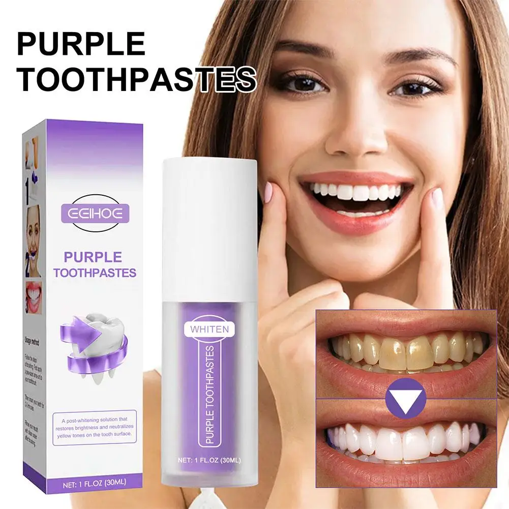 

Фиолетовый мусс для чистки зубов V34 в бутылке, пресс для зубной пасты, отбеливает дыхание, пятна, освежает зубные пятна, чистка зубов Q4A1