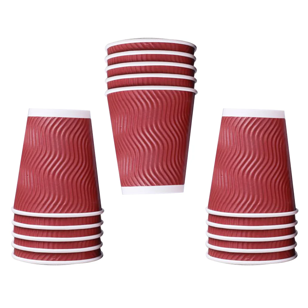 

50pcs Coffee Cups Insulation Paper Cup with Lid for Restaurant Home Cafe