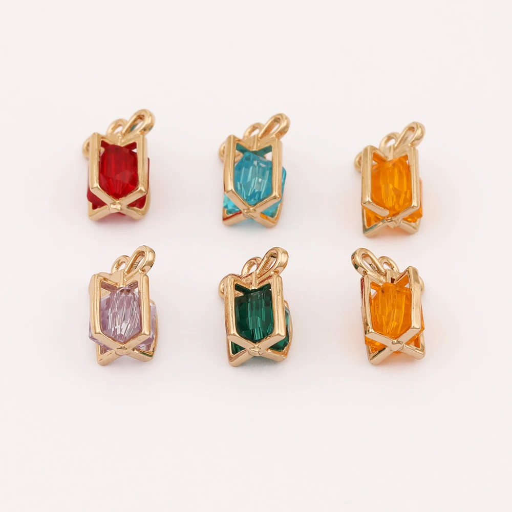 

WHSOK 50Pcs 10*12MM CZ Charms/Jewelry Accessories/Rectangle Shapes/DIY/Rhinestone Pendant/Earrings Findings Components/Hand Made