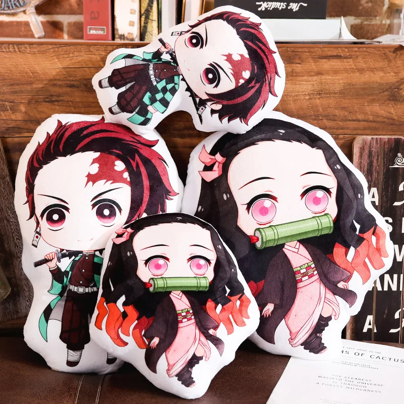 Фото Kamado Tanjirou Nezuko плюшевая подушка аниме Demon Slayer Dakimakura Kimetsu No Yaiba пледы подушка Kawaii кукла подушка для тела №4