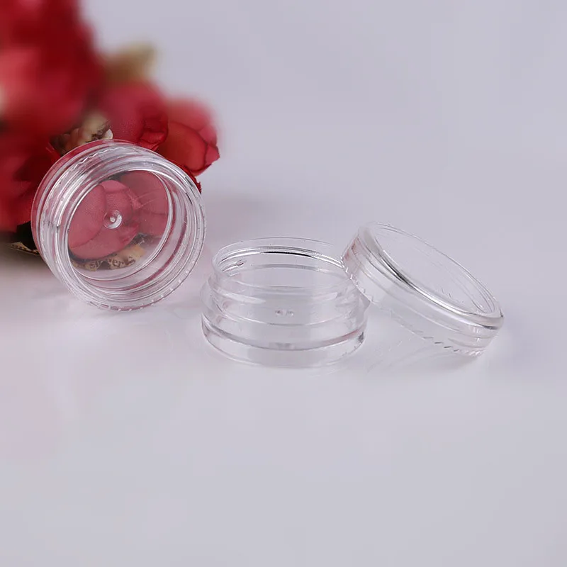 

50Pcs Mini Nail Art Transparent Round Clear Plastic Pots Cosmetic Empty Jars Eyeshadow Travel Powder Sample Container Tools