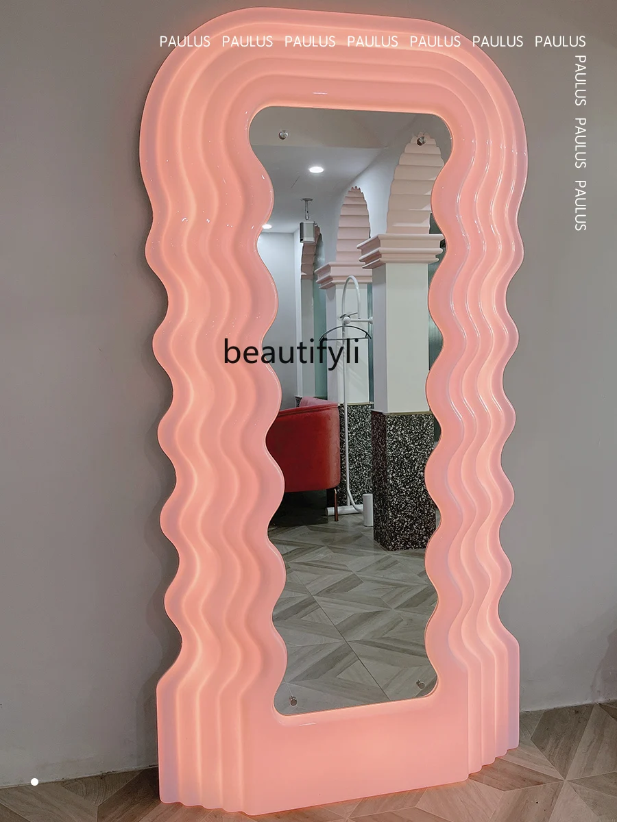

GY Floor Full Body Fitting Wave Mirror Post-Modern Luminous European and American
