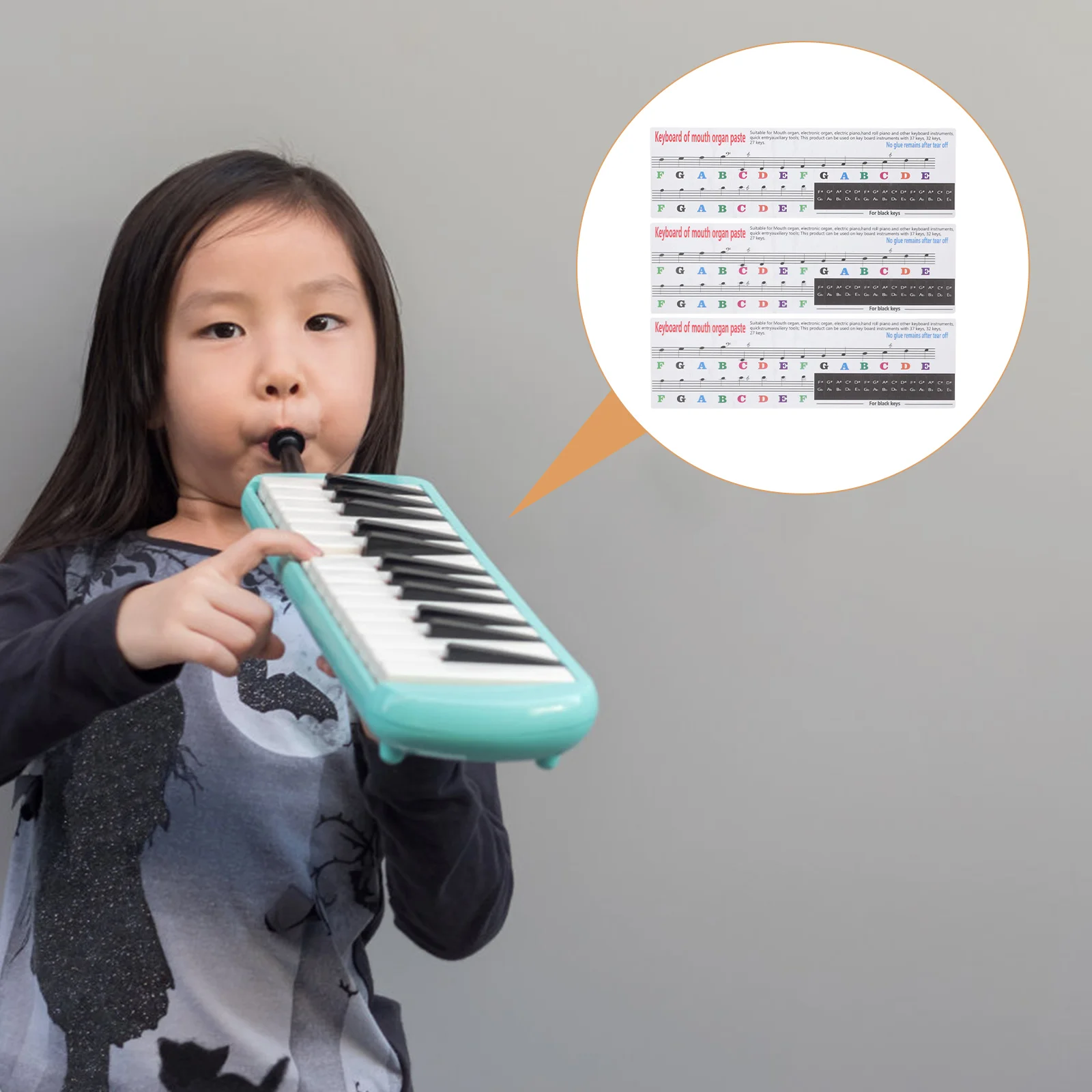 3 шт. наклейки для рта в масштабе Melodica обучающие детей фонетические символы ПВХ