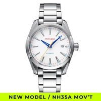 new phylida 100m men automatic watch fashion mechanical wristwatch nh35a stainless steel wristwatch white aqua golf edition