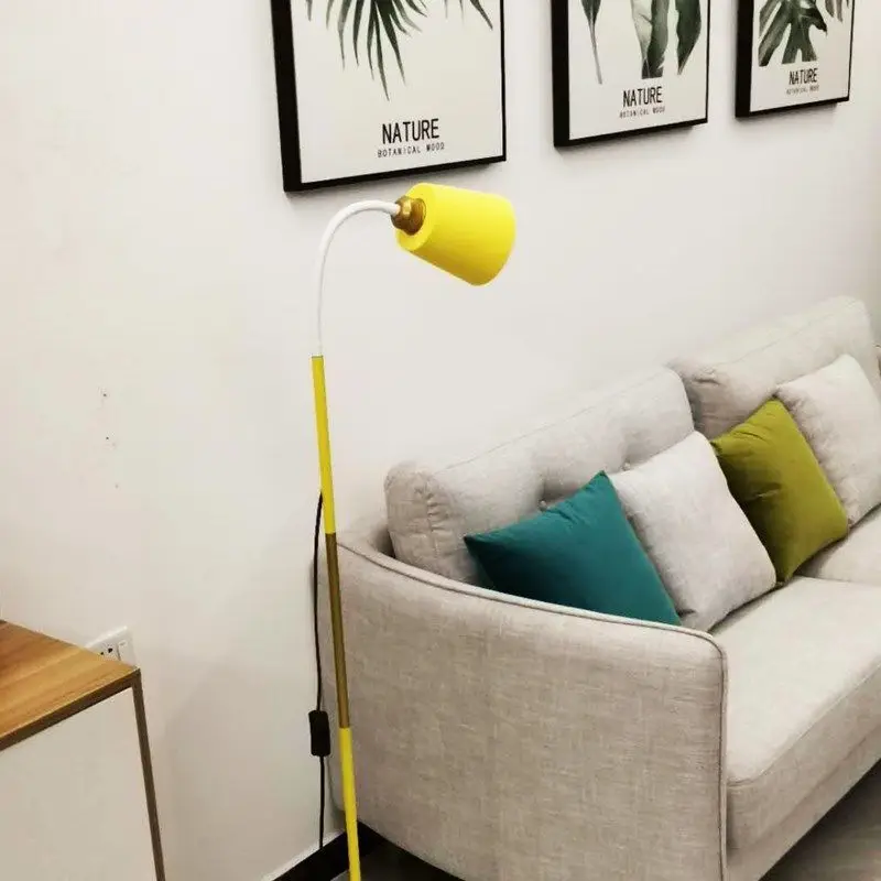 Nordic Led Floor Lamp Modern Bedroom Living Room Dining Kitchen Study Bedside E27 Light Holder White Black Lighting Fixture | Лампы и