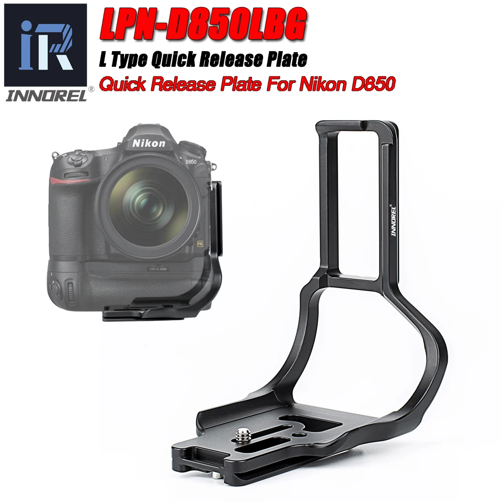 

LPN-D850LBG Camera L Bracket Quick Release Plate 1/4" Screw Arca Swiss Vertical Video Shooting for Nikon D850 DSLR Tripod Head