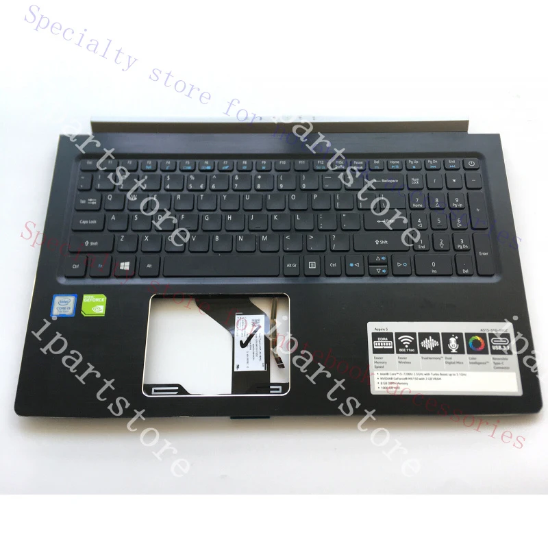 Фото A+ Для Acer Aspire 5 A515-51 A515-51G: подставка для рук и клавиатура с подсветкой 6B.GS1N2.001 №2