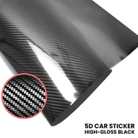 car styling glossy black 5d carbon fiber vinyl film car wrap diy car tuning part sticker