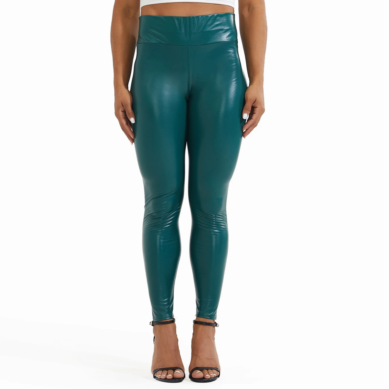 Fashion Women PU Leather Pants Elastic High Waist Faux Pu Leather Leggings Slim Long Pants Sexy Skinny PU Pencil Pants