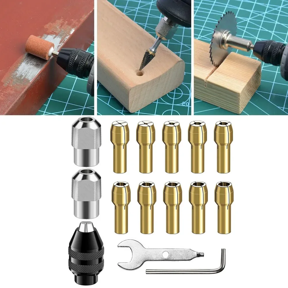 15 шт. набор цанговых патронов для дрели Dremel от 1/32 до 1/8 дюйма замена 4486 сверло