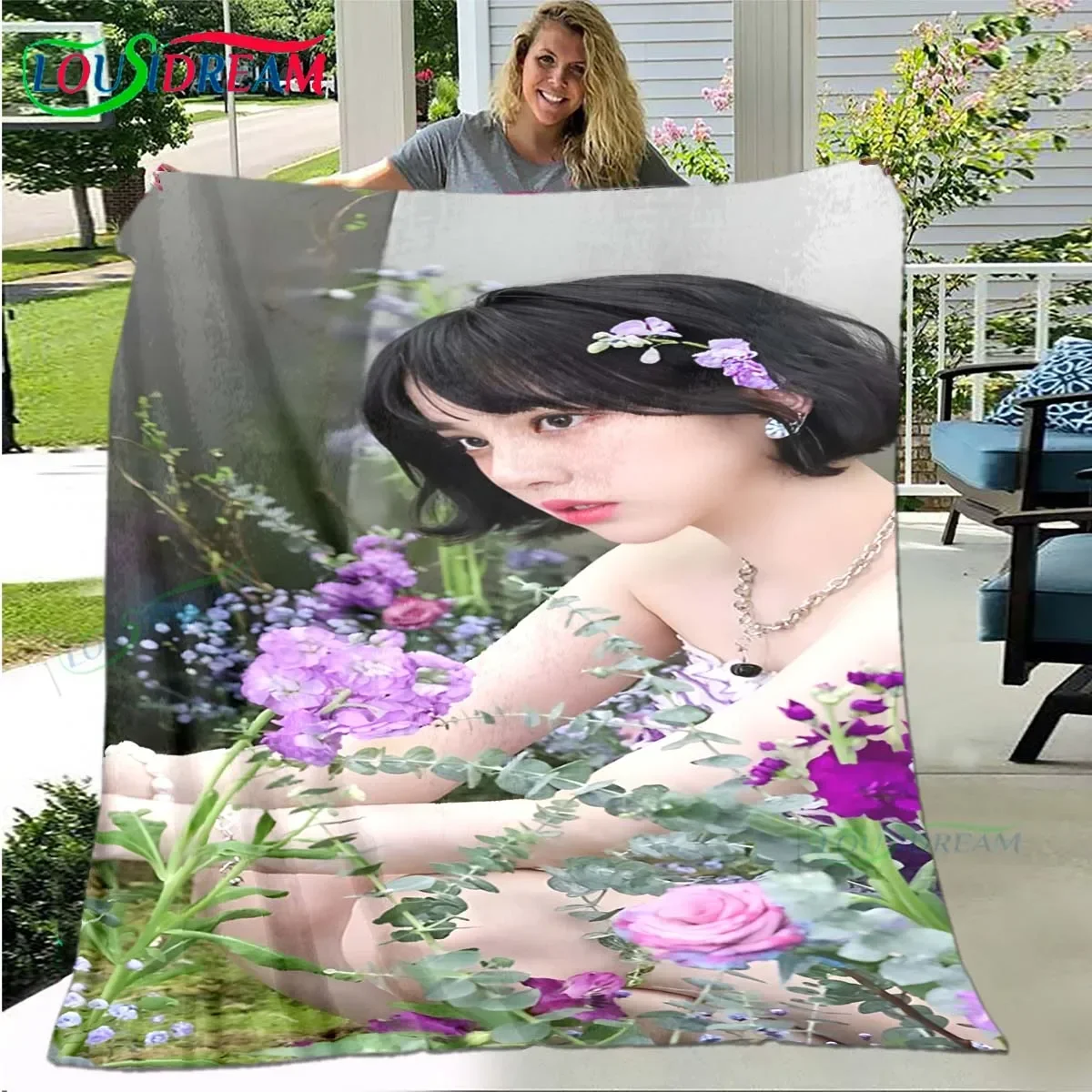 Одеяло Фланелевое с рисунком певицы E-Eunha тонкое портативное для дома путешествий