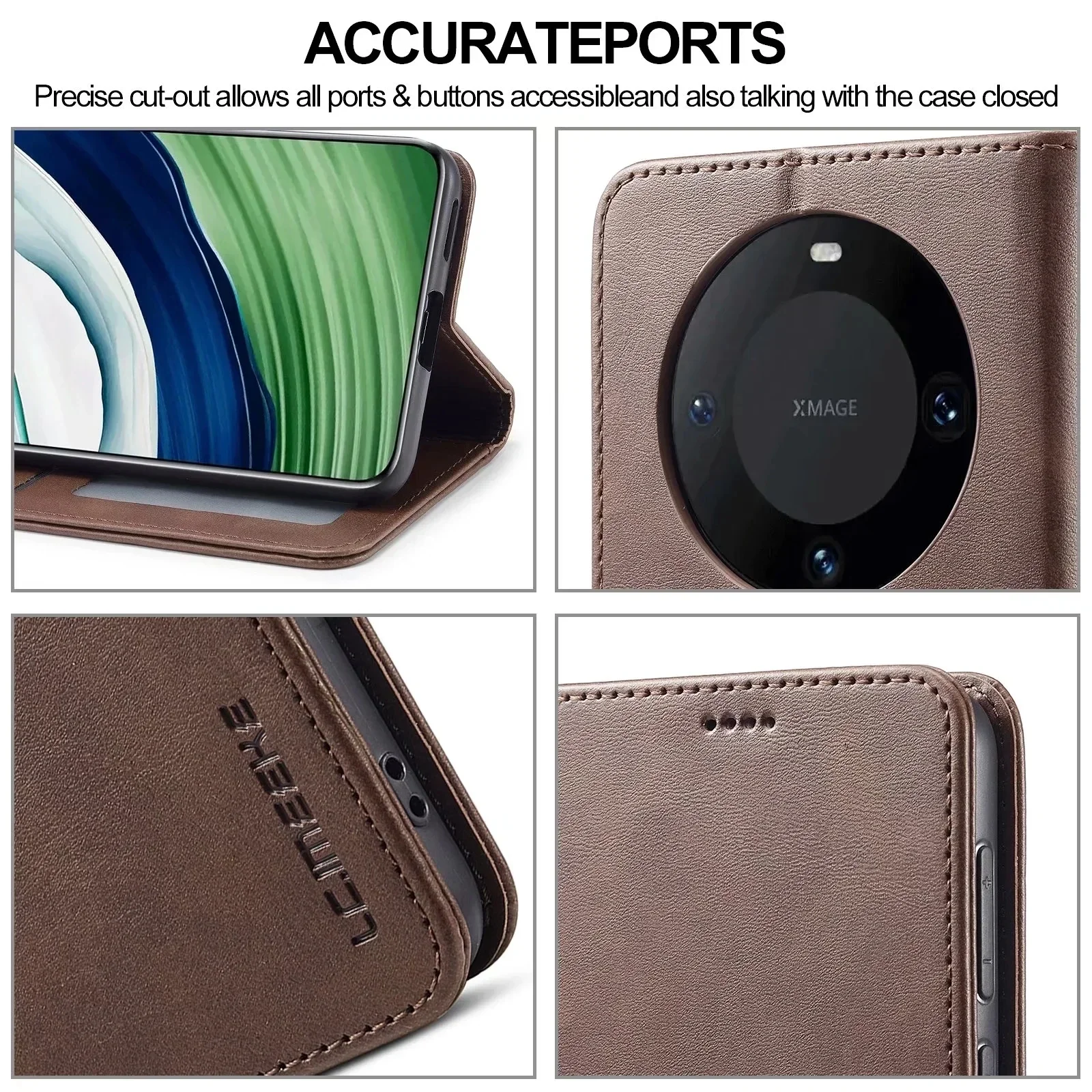 Кожаный чехол для Huawei Mate 60 Pro + 30 20 10 P40 P30 P20 Lite P Smart Z Honor 90 9X 8X X50 чехол-Бумажник