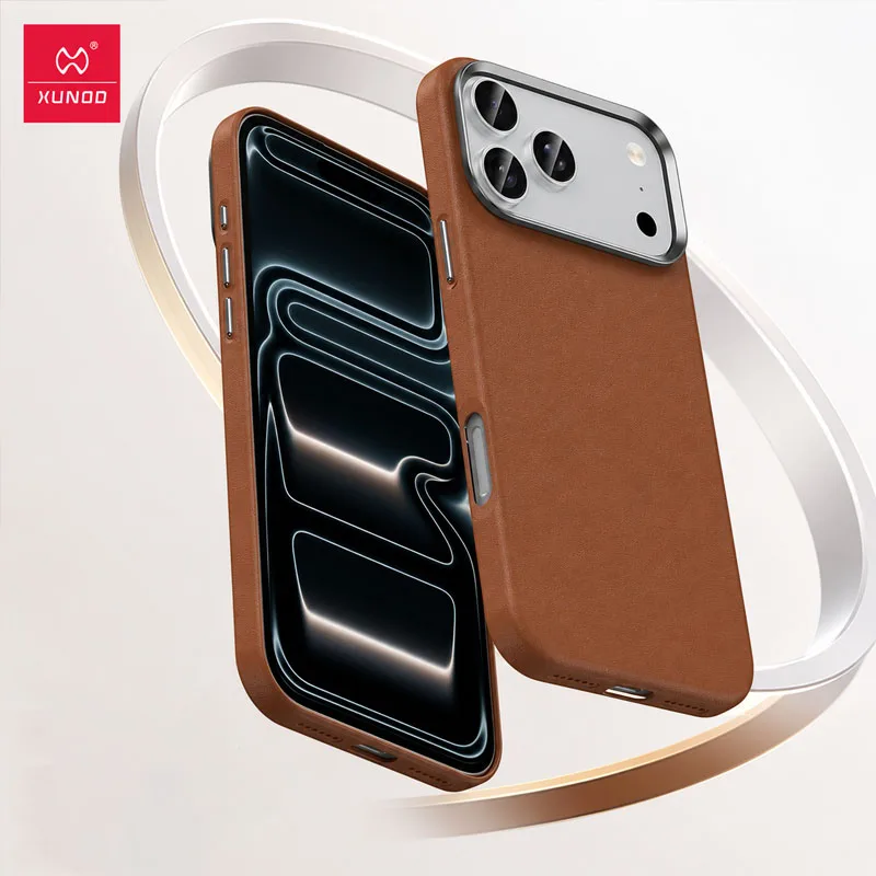 Фото Чехол Xundd для iPhone 17/17 Pro/17 Pro Max с кожаной текстурой, магнитной зарядкой, совместимый с MagSafe, ударопрочный, защита от падений №1