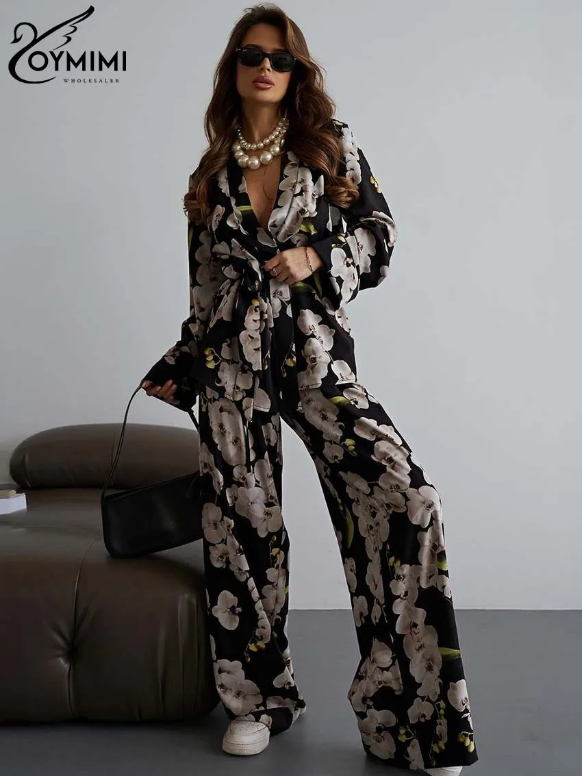 Элегантный комплект из 2 предметов Oymimi с красным принтом женская одежда модная