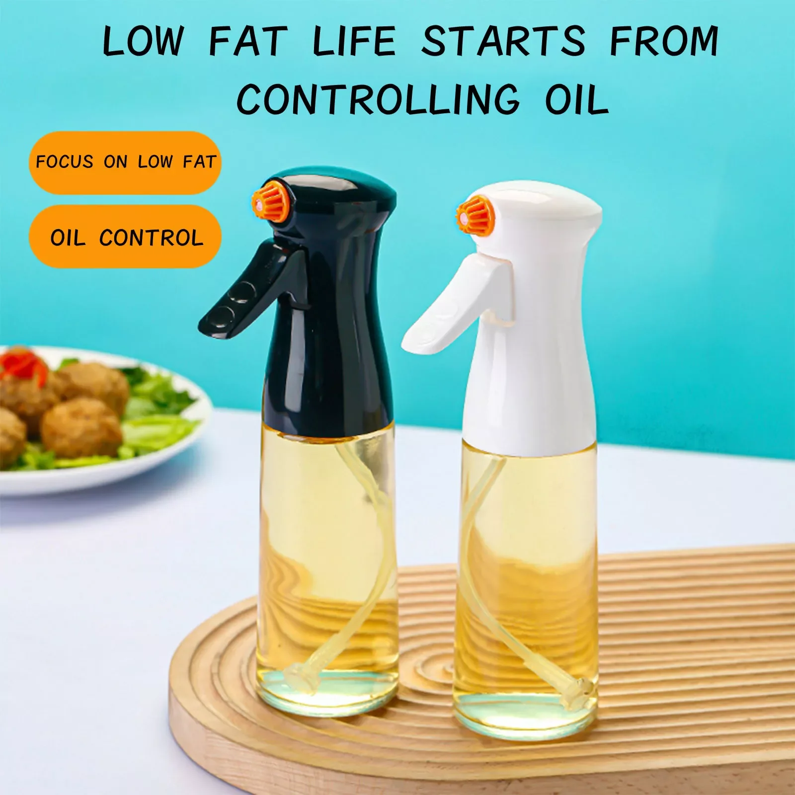 

Bbq Cooking Olive Oil Sprayer Kitchen Accessories Baking Oil Spray For Air Fryer 200ml Salad Vinegar Oil Bottle Dispenser