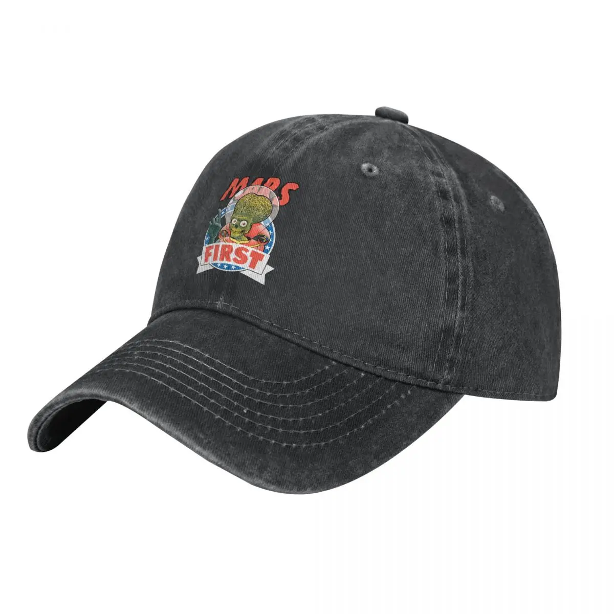 

Washed Men's Baseball Cap First Trucker Snapback Caps Dad Hat Mars Attacks Golf Hats