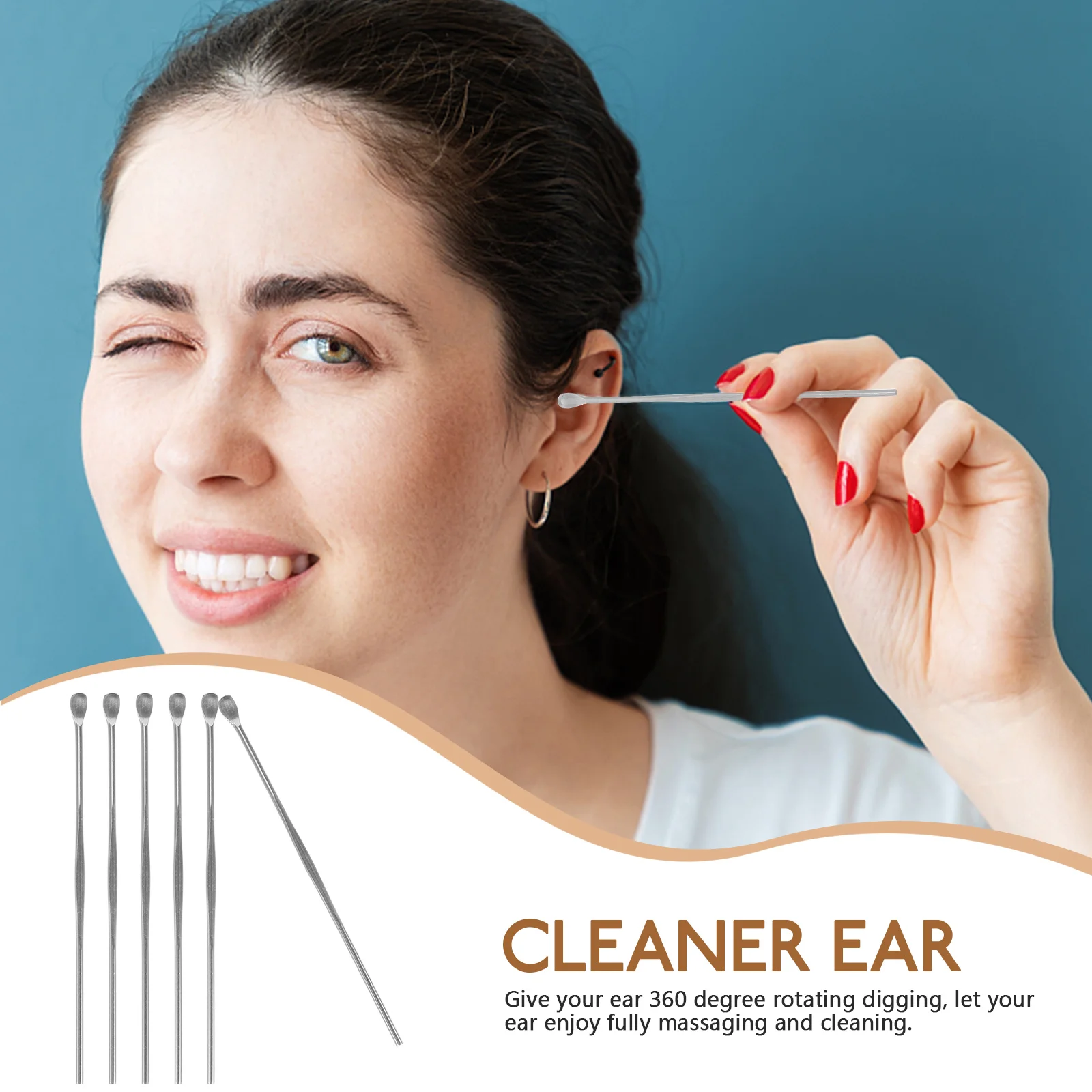 6 шт. беруши из нержавеющей стали кюретка очиститель для ушей инструмент удаления
