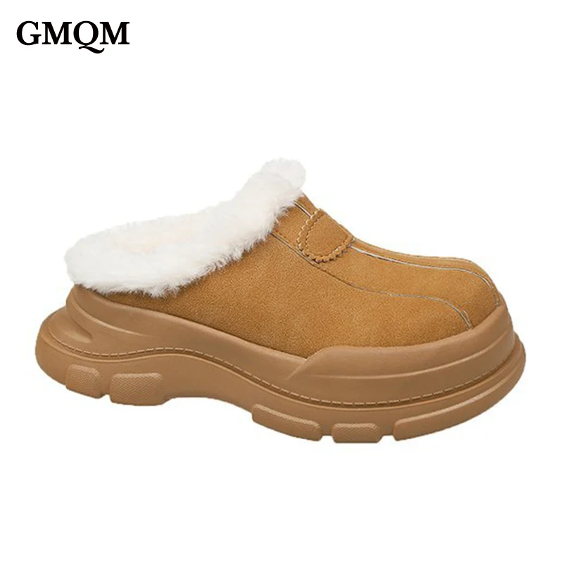 GMQM/женские тапочки кожаные замшевые туфли на платформе противоскользящая