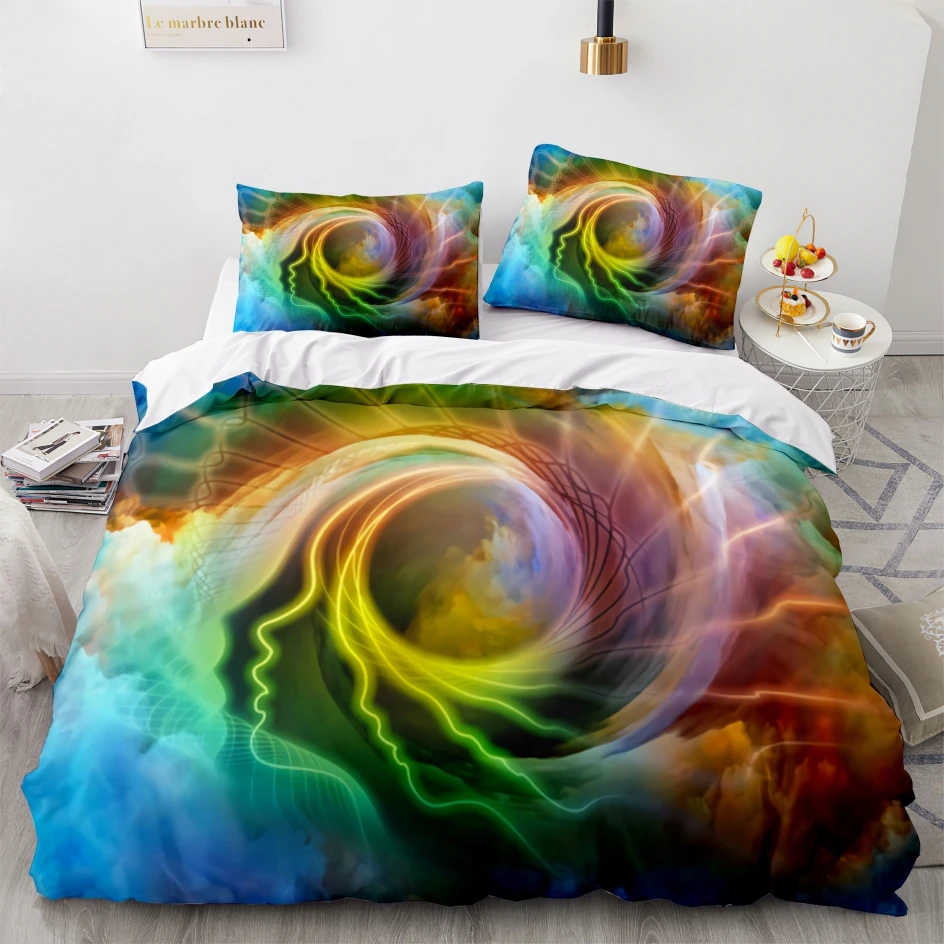 

Set Single Twin Full Queen King Size Eye pupil Bed Set Aldult Kid Bedroom Duvetcover Sets 3D Print 014 face line art Bedding