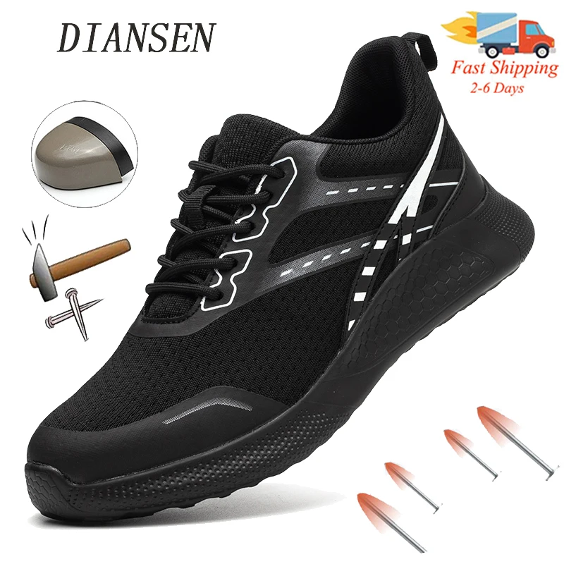 

Diansen Botas De Trabajo Para Hombre Mens Ankle Work Boots Safety Shoes Steel Toe Indestructible Puncture-proof Sneaker Outdoor