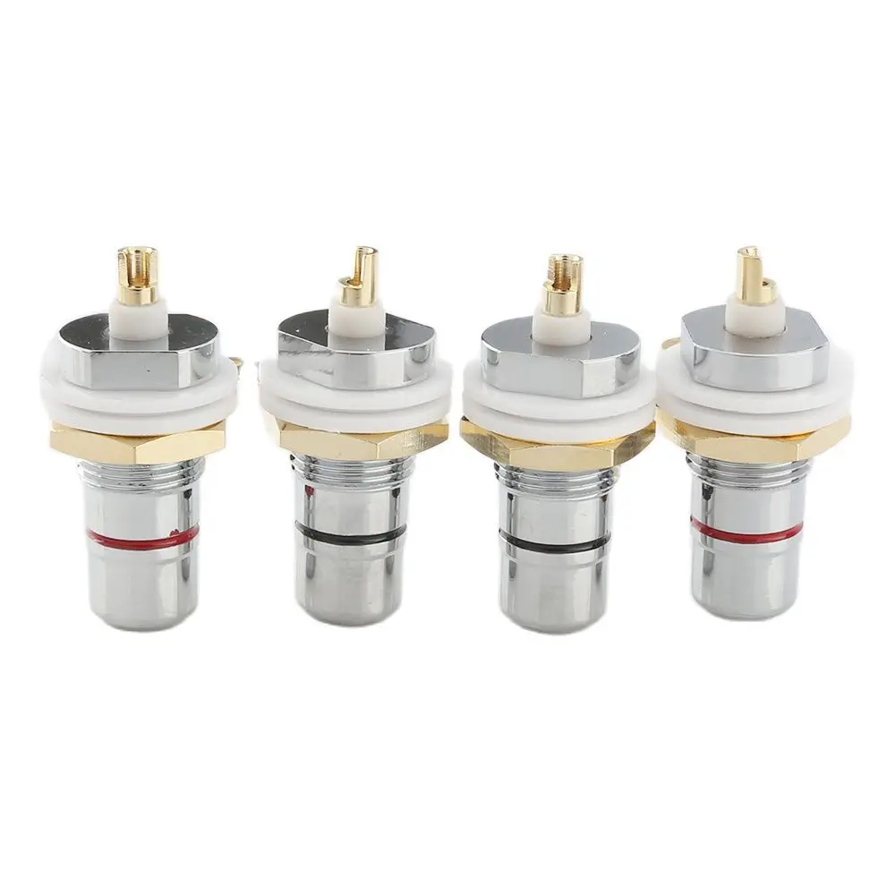 

8pcs RS3011 High Performance Audio Gold Plated+Rhodium Plated RCA Socket RCA Female Panel Mount Plug Terminal RCA Panel Chassis