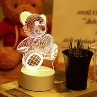 3d lamp acrylic usb led night light table lamp for bedroom night lamp for children christmas decoration birthday wedding gifts