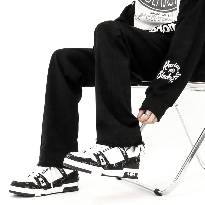 Summer Baggy Jeans Men Fashion Vintage Straight Jeans Men Japanese Streetwear Hip-hop Loose Straight Denim Pants Mens Trousers