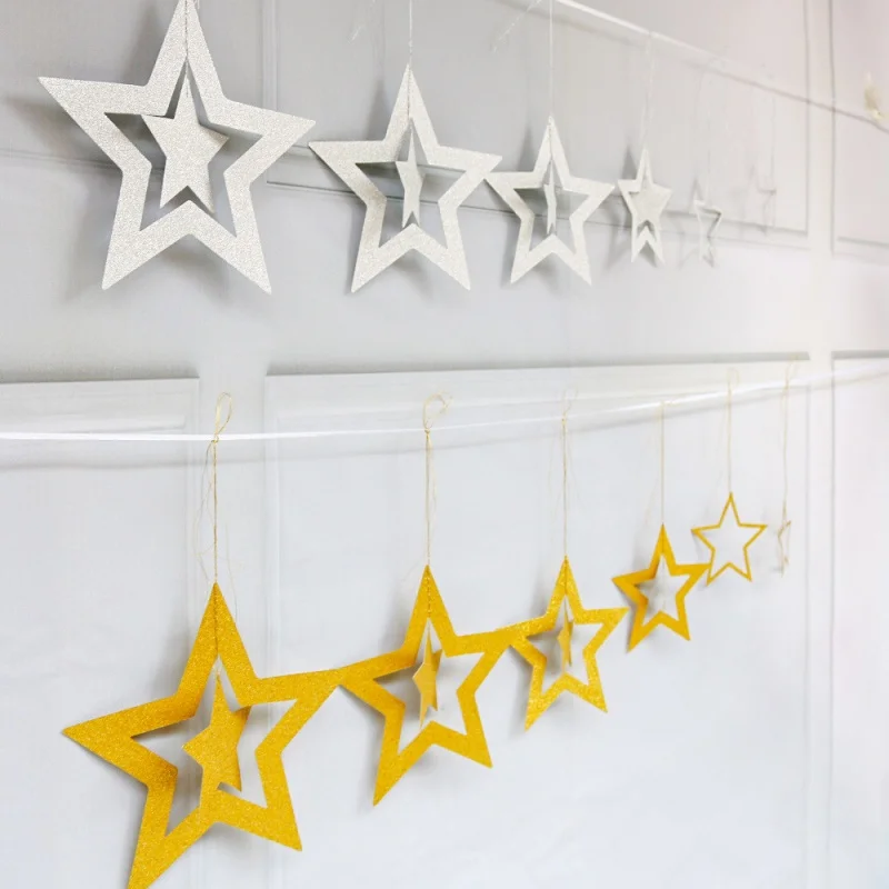 

Бумажные полые звезды подвесные фотообои DIY для детского дня рождения свадьбы бумажные гирлянды для детского праздника подвесное украшени...