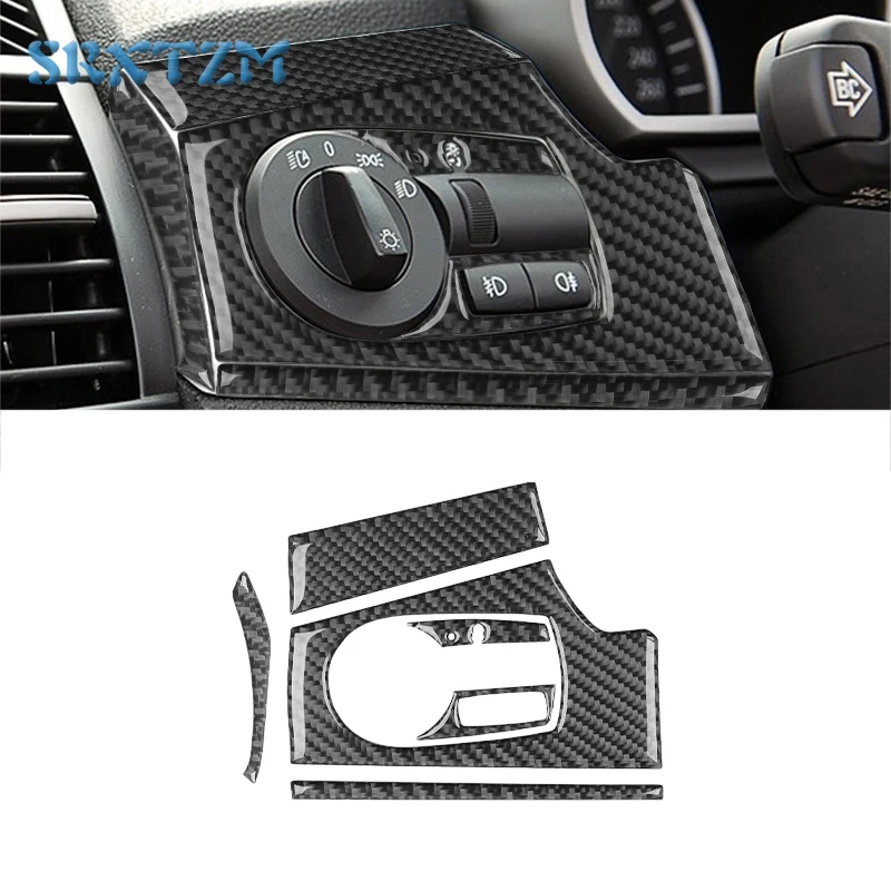 

Car Interior Headlight Switch Button Frame Sticker Cover Carbon Fiber For BMW Z4 E85 2003-2008 Trim Decal Decor