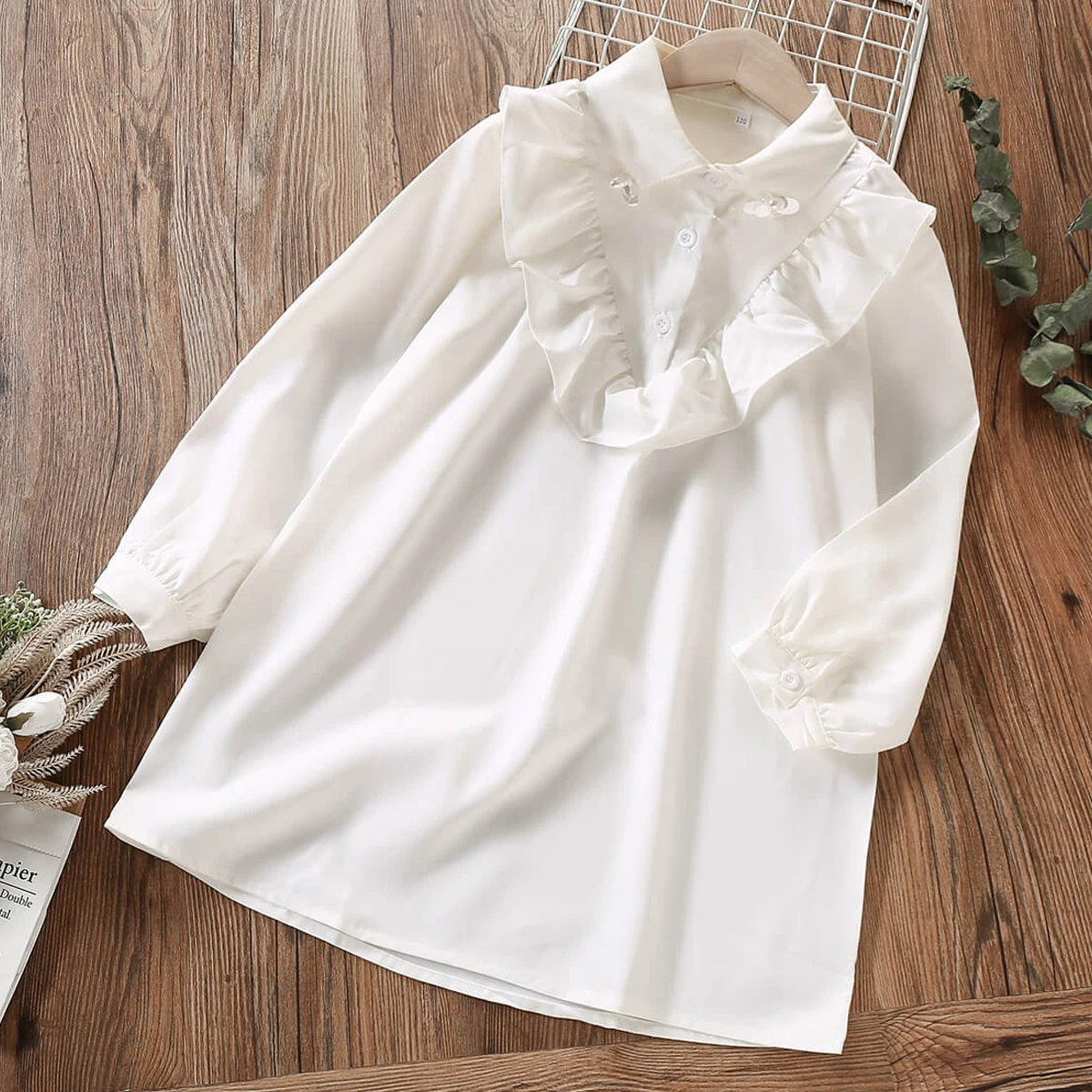 

Kids Party Dresses for Girls Clothes Teenagers School Baby Elegant White Dress Spring Autumn Children Costumes 8 10 12 13 Years