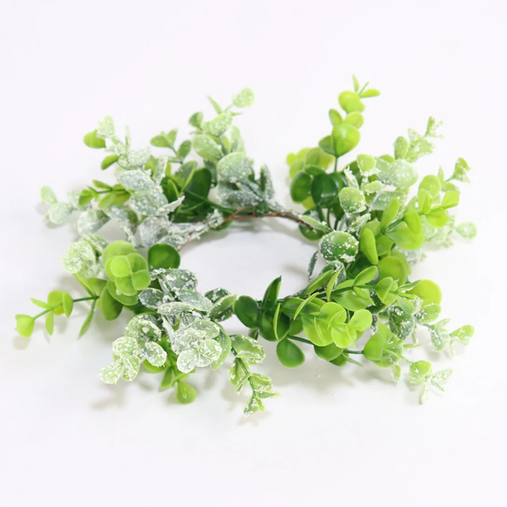 

6 pcs Wedding Rings Fake Eucalyptus Leaves Ring Artificial Leaves Wreaths