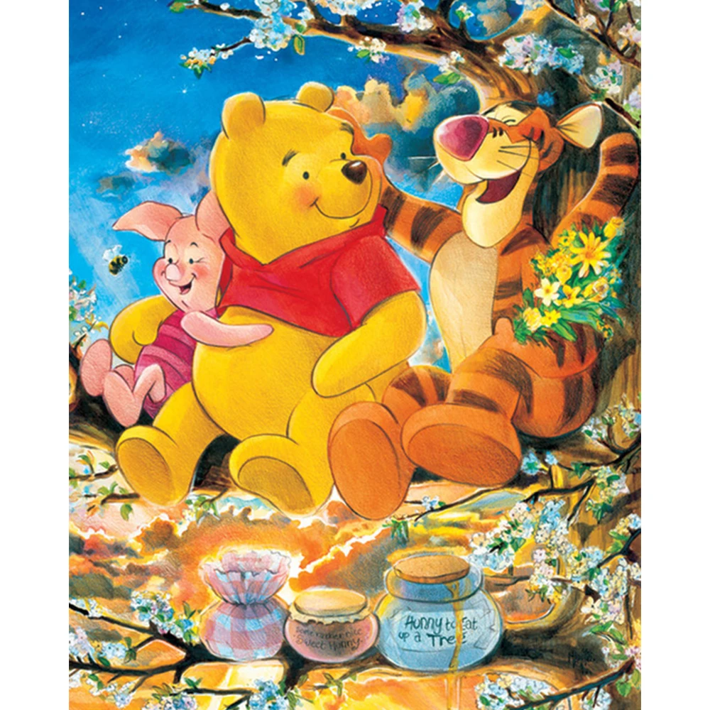 

Disney Diamond Art Painting Kits Winnie the Pooh Embroidery Full Drill Round Mosaic Picture Rhinestone Home Decor Children Gift