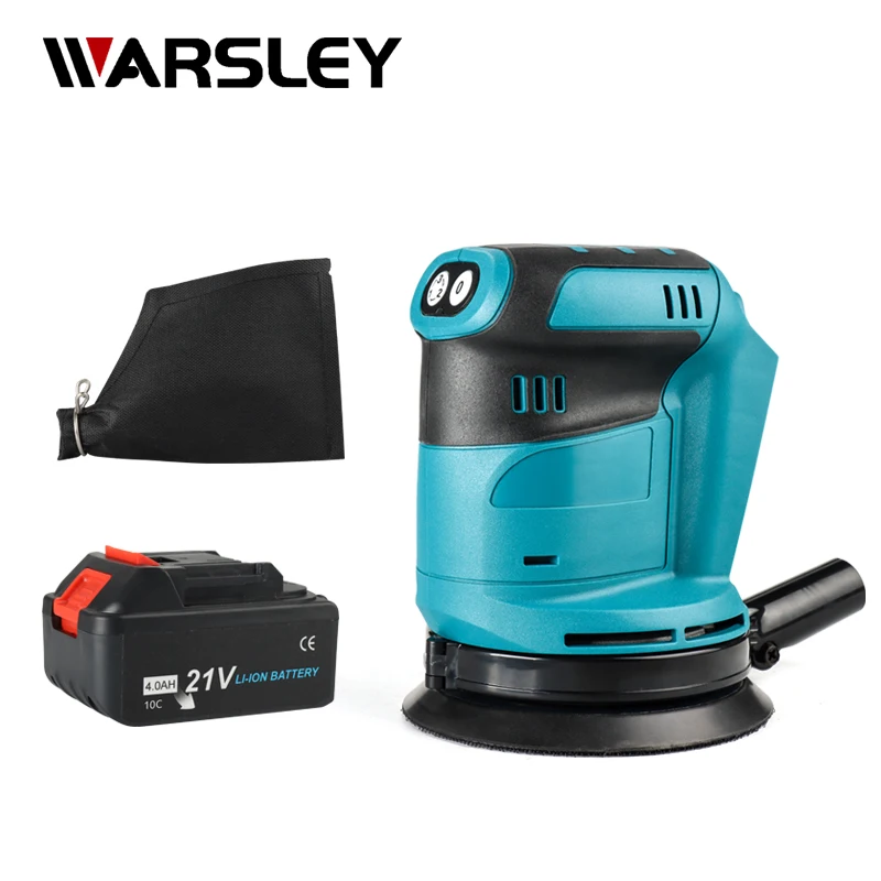 

Brushless Random Wireless Mini Electrical Orbital Sander Compatible For Makita 18V Battery Aith 8 Hole 125mm Sandpaper