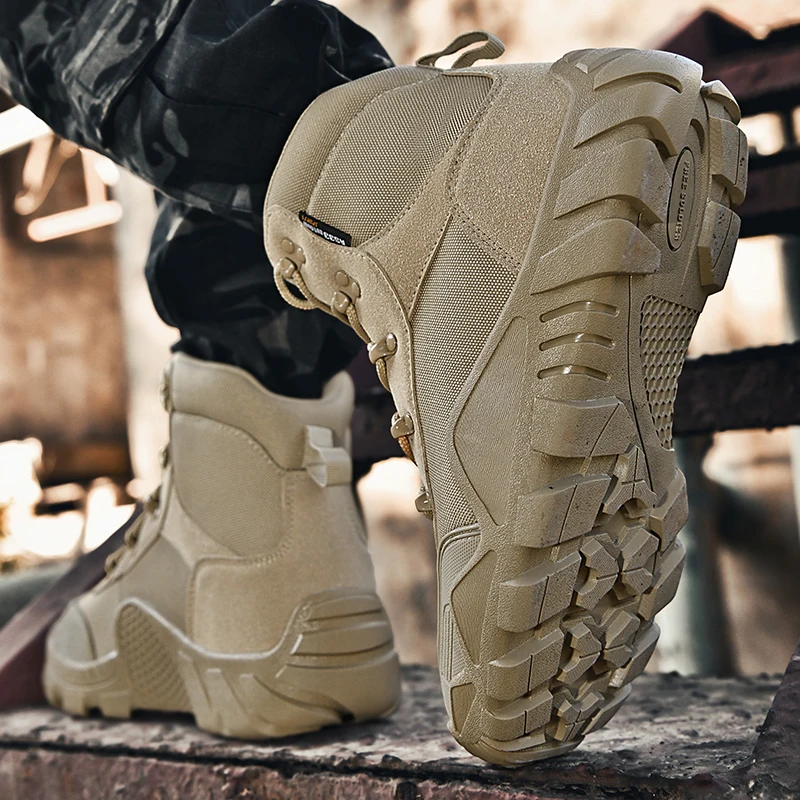 R. Xjian New Men's Mountaineering Shoes Walking Sports Fashion Breathable Casual Comfortable Motorcycle Boots