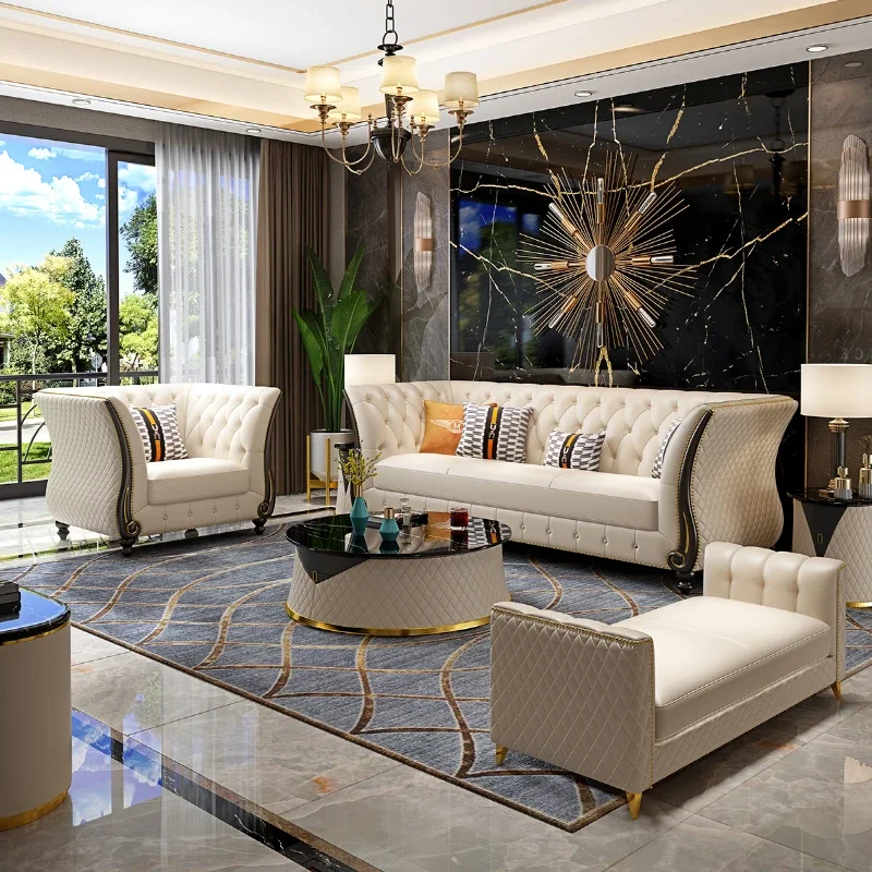 Современный дизайнерский роскошный диван из натуральной кожи итальянский