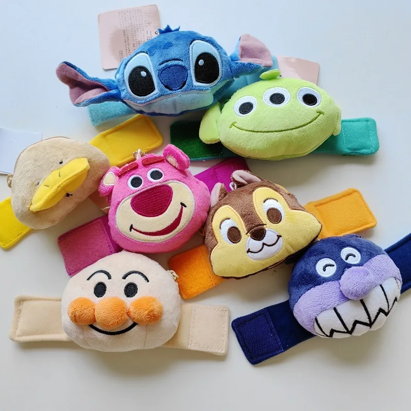 

Disney Kawaii Velcro Bag Plush Doll Purse Velcro Key Chains Losto Bear Alien Toys Store Pendant Coin Bag Ornament Kids Gift