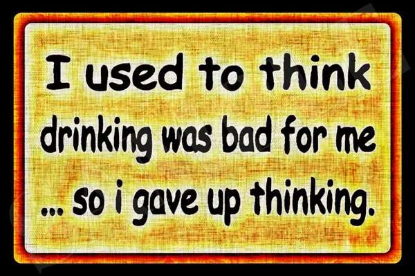 

Думаем, что питье было плохим, металлический знак, мужская пещера, бар, комната, счастливый час, винтажный декор, Настенный декор