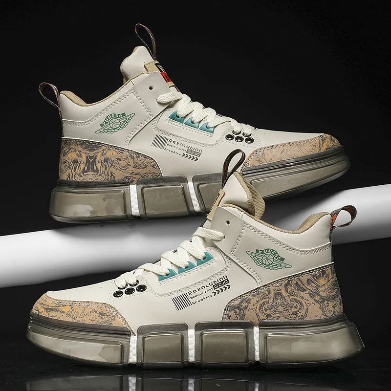 

Мужские трендовые кроссовки, новая модная спортивная стильная обувь на плоской подошве с принтом, обувь на мягкой подошве для скейтборда, Молодежные уличные крутые кроссовки