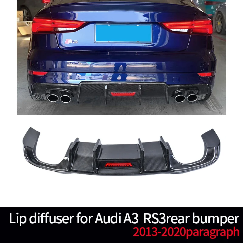 

For Audi A3 S3 RS3 sline carbon fiber rear body kit 2013-2020 rear bumper diffuser