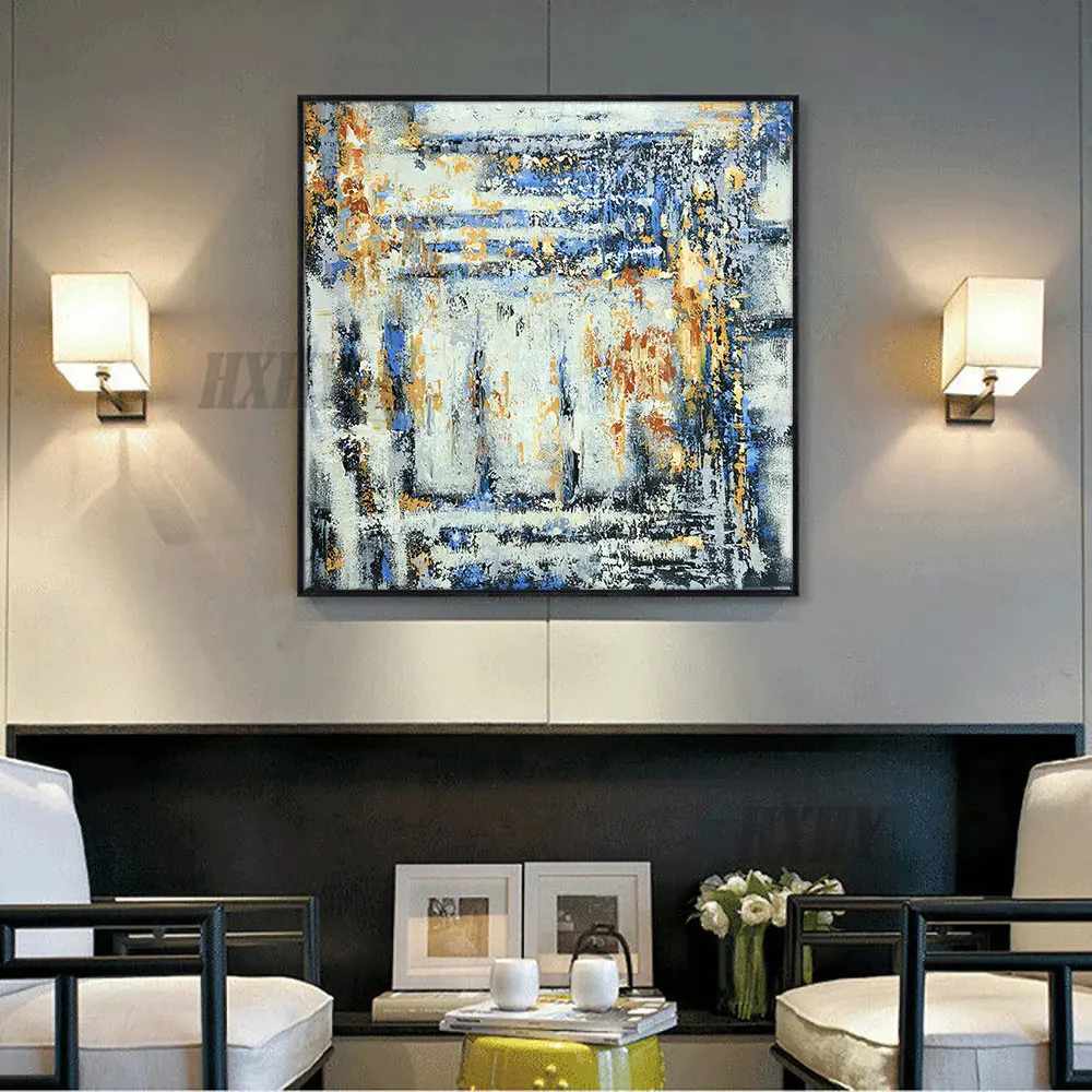 

100% ручная роспись маслом на холсте Современная Абстрактная красочная пейзаж ручной работы Картина маслом картины для украшения дома