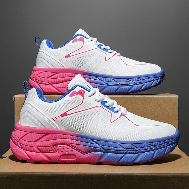 Womens Walking Shoes Fashion Chunky Mens Casual Sneakers Thick Sole Increasing Shoes Breathable Hard-Wearing Unisex Footwear