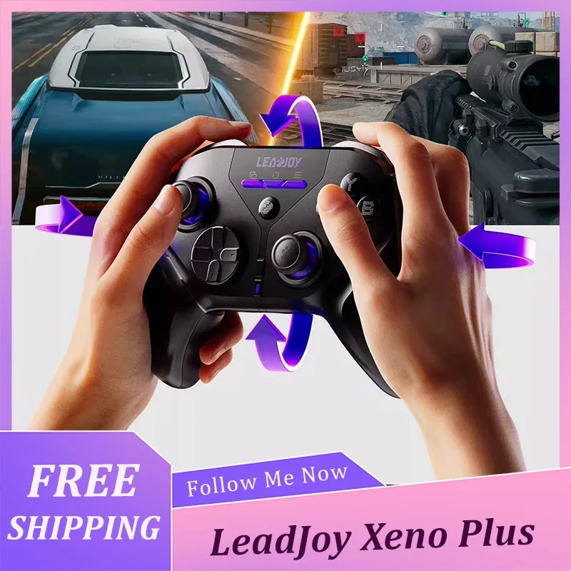 Фото Игровой контроллер LeadJoy Xeno Plus 2.4G беспроводной 12-битный TMR джойстик JS13pro для ПК, планшетов, Switch 2/PS/XXBO/NS2 с датчиком Hall для FPS-игр №1
