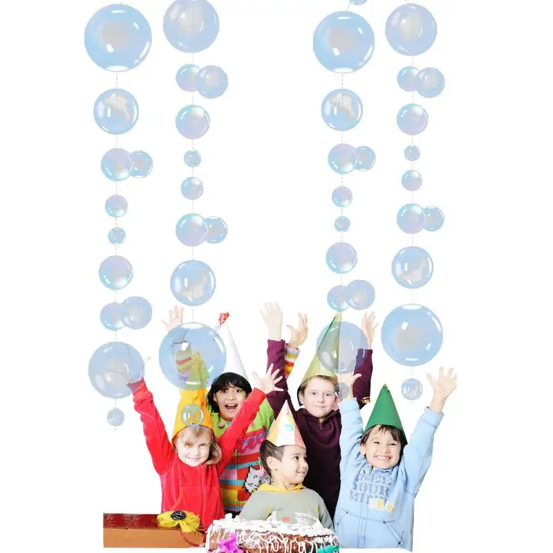 

2 Pcs Under The Sea Party Decorations Ocean Themed Party Circle Hanging Banner Mermaid Colorful Bubble Party Decorations