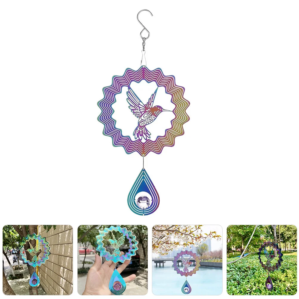 

Hummingbird Wind Portable Rotate Decor Outdoor Decoration Catchers Garden Rotating Stainless Steel Trim Spinners