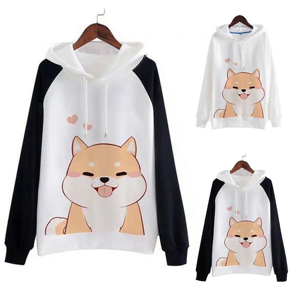 

Женская толстовка с капюшоном с принтом кошки Kawaii Sudadera, пуловер в стиле Харадзюку, фиолетовый топ, 2023, осенне-зимний модный свитер Y2k