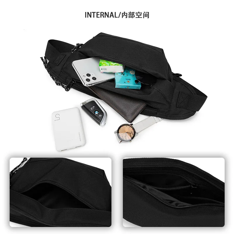 Men's Ins Fashion  Sports Student Shoulder Bag Leisure Nylon  Crossbody Bag Chest Bag