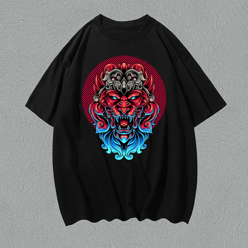 

Personalized Tiger Pure Cotton Plain Literature Goth Top Tees Blank Trendy For Men Tshirt Print Kpop Undershirt