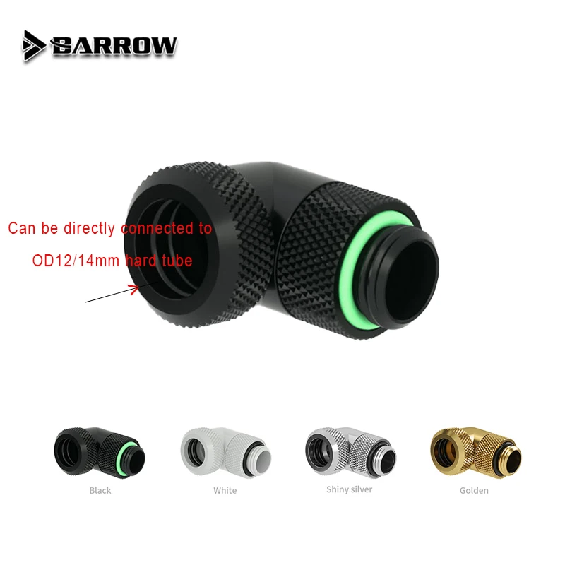 Barrow фитинг для жесткой трубки 90-градусный вращающийся G1/4 Barrow фитинг для жесткой трубки 90-градусный вращающийся G1/4