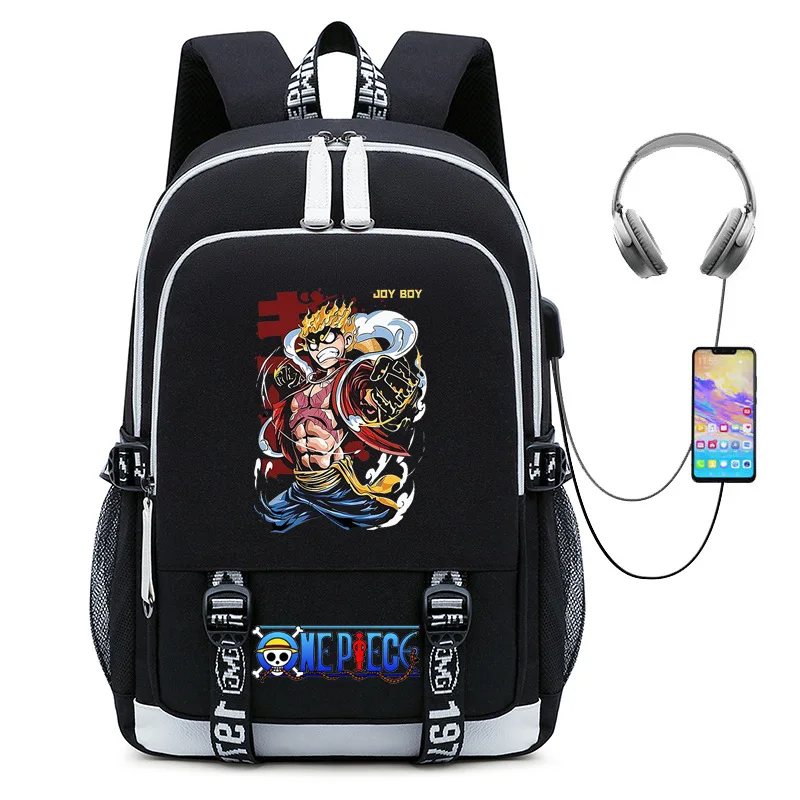

Riman One Piece One Piece Peripheral Backpack Youth Large Capacity School Bag USB Computer Bag Children's Gifts